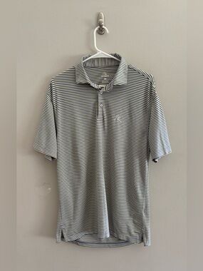 Rhoback Men’s The Birdie Stripe Short Sleeve Performance Polo | Size M
